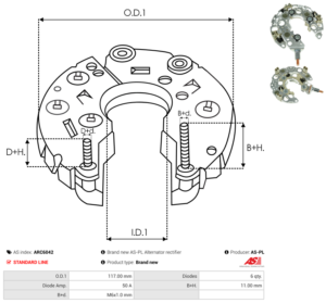Pont de diode alternateur ARC6042