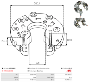 Pont de diode alternateur ARC6042S