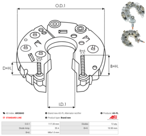 Pont de diode alternateur ARC6043