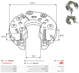 Pont de diode alternateur ARC6043S