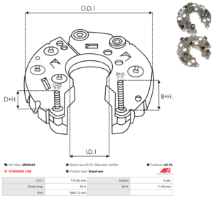 Pont de diode alternateur ARC6044