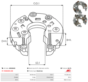 Pont de diode alternateur ARC6044S
