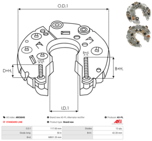 Pont de diode alternateur ARC6045
