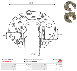 Pont de diode alternateur ARC6049