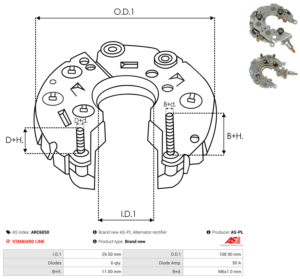 Pont de diode alternateur ARC6050