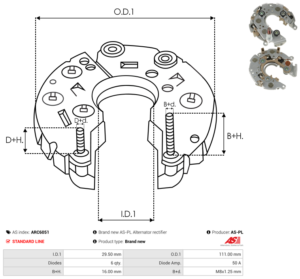 Pont de diode alternateur ARC6051