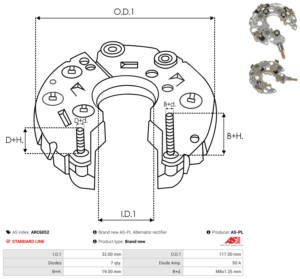 Pont de diode alternateur ARC6052