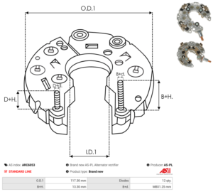 Pont de diode alternateur ARC6053