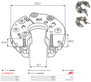 Pont de diode alternateur ARC6054