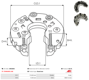 Pont de diode alternateur ARC6055