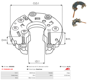 Pont de diode alternateur ARC6056