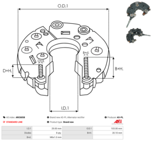 Pont de diode alternateur ARC6058