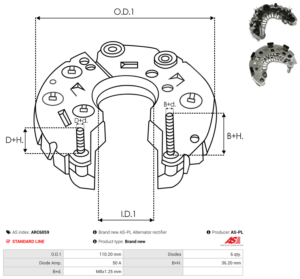 Pont de diode alternateur ARC6059