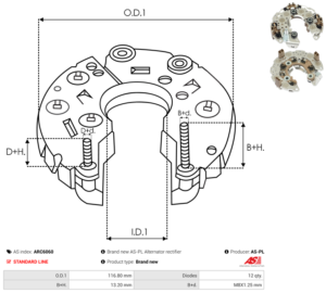 Pont de diode alternateur ARC6060