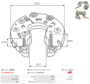 Pont de diode alternateur ARC6061