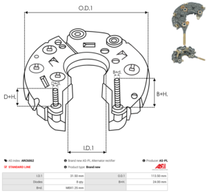 Pont de diode alternateur ARC6062