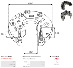 Pont de diode alternateur ARC6063