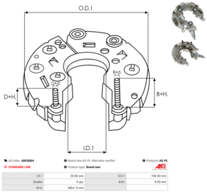 Pont de diode alternateur ARC6064