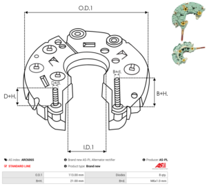 Pont de diode alternateur ARC6065