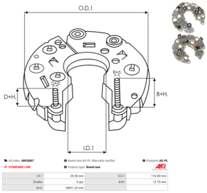 Pont de diode alternateur ARC6067