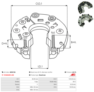 Pont de diode alternateur ARC0136