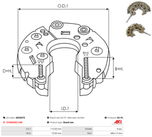 Pont de diode alternateur ARC6070
