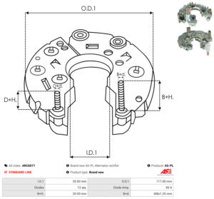 Pont de diode alternateur ARC6071