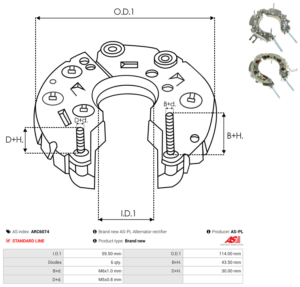 Pont de diode alternateur ARC6074