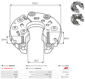 Pont de diode alternateur ARC6075S
