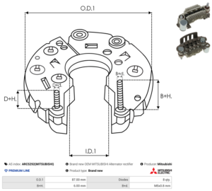 Pont de diode alternateur ARC5292(MITSUBISHI)