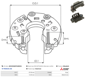 Pont de diode alternateur ARC5293(MITSUBISHI)