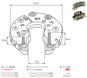 Pont de diode alternateur ARC5293S