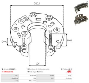 Pont de diode alternateur ARC5297S