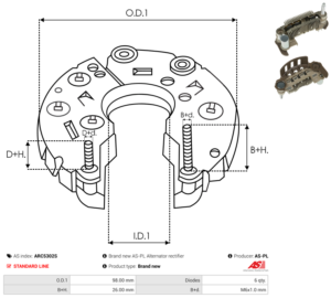 Pont de diode alternateur ARC5302S