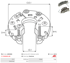 Pont de diode alternateur ARC5304S