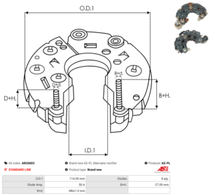 Pont de diode alternateur ARC6003