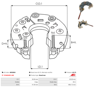 Pont de diode alternateur ARC6004