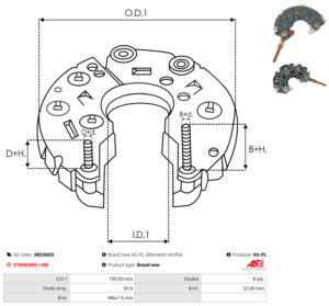 Pont de diode alternateur ARC6005