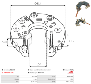 Pont de diode alternateur ARC6007