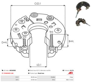 Pont de diode alternateur ARC6008S