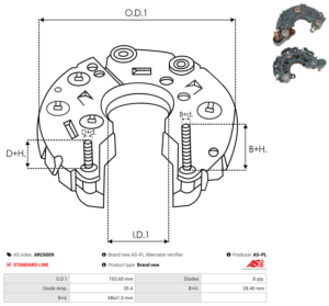 Pont de diode alternateur ARC6009