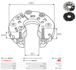 Pont de diode alternateur ARC0140