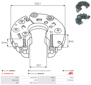 Pont de diode alternateur ARC6010