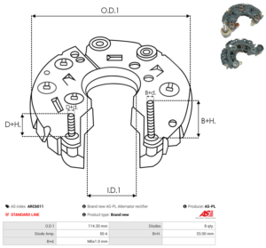 Pont de diode alternateur ARC6011