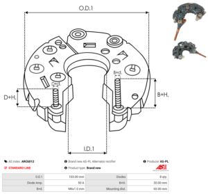 Pont de diode alternateur ARC6012