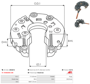 Pont de diode alternateur ARC6013