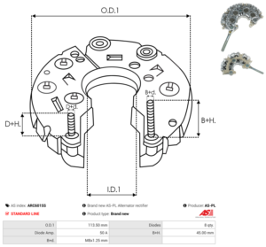Pont de diode alternateur ARC6015S