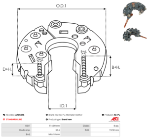 Pont de diode alternateur ARC6016