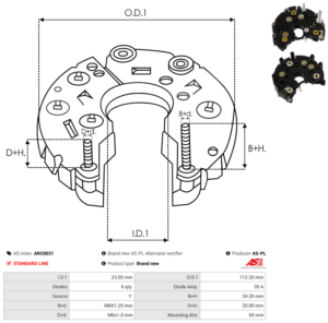 Pont de diode alternateur ARC0031