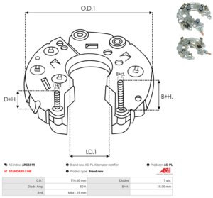 Pont de diode alternateur ARC6019